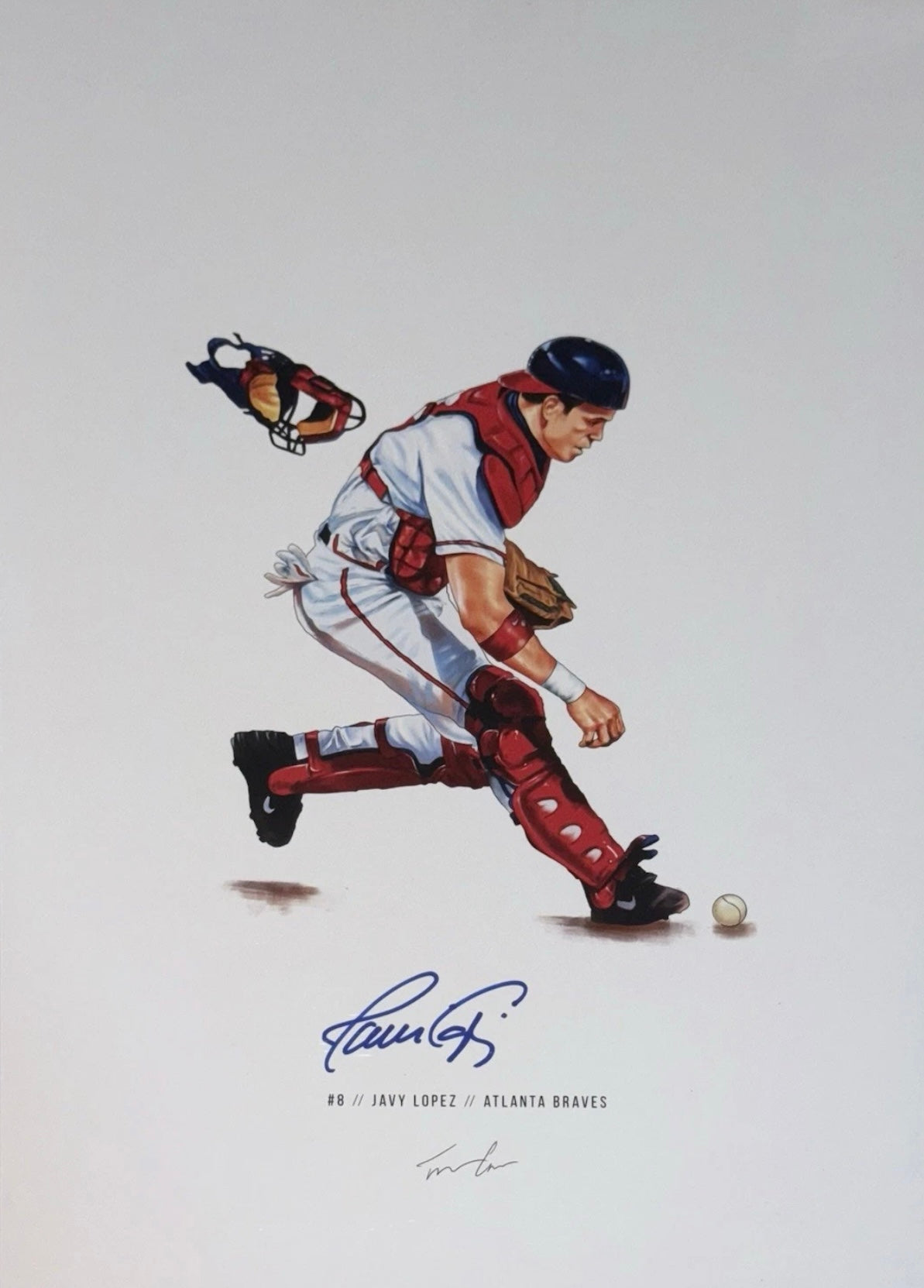 Lopez, Javy - Autographed Atlanta Braves Print