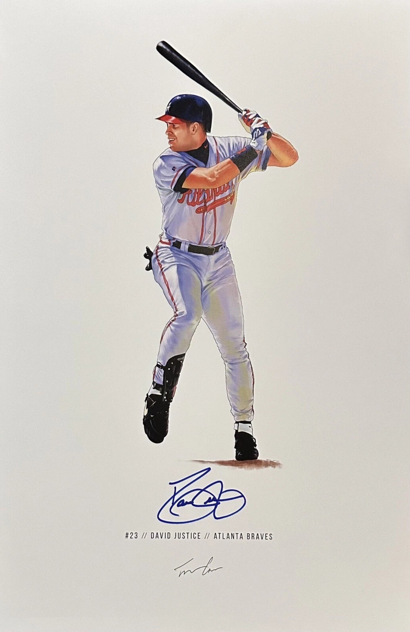 Justice, David - Autographed Atlanta Braves Print