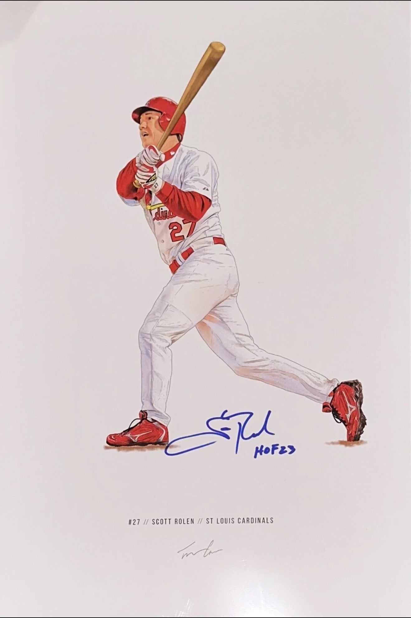 Rolen, Scott - Autographed St. Louis Cardinals Print “HOF 23” Inscription