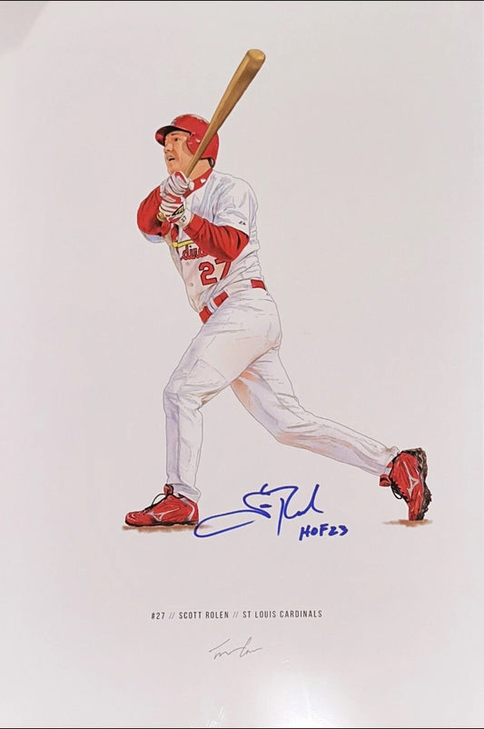 Rolen, Scott - Autographed St. Louis Cardinals Print “HOF 23” Inscription
