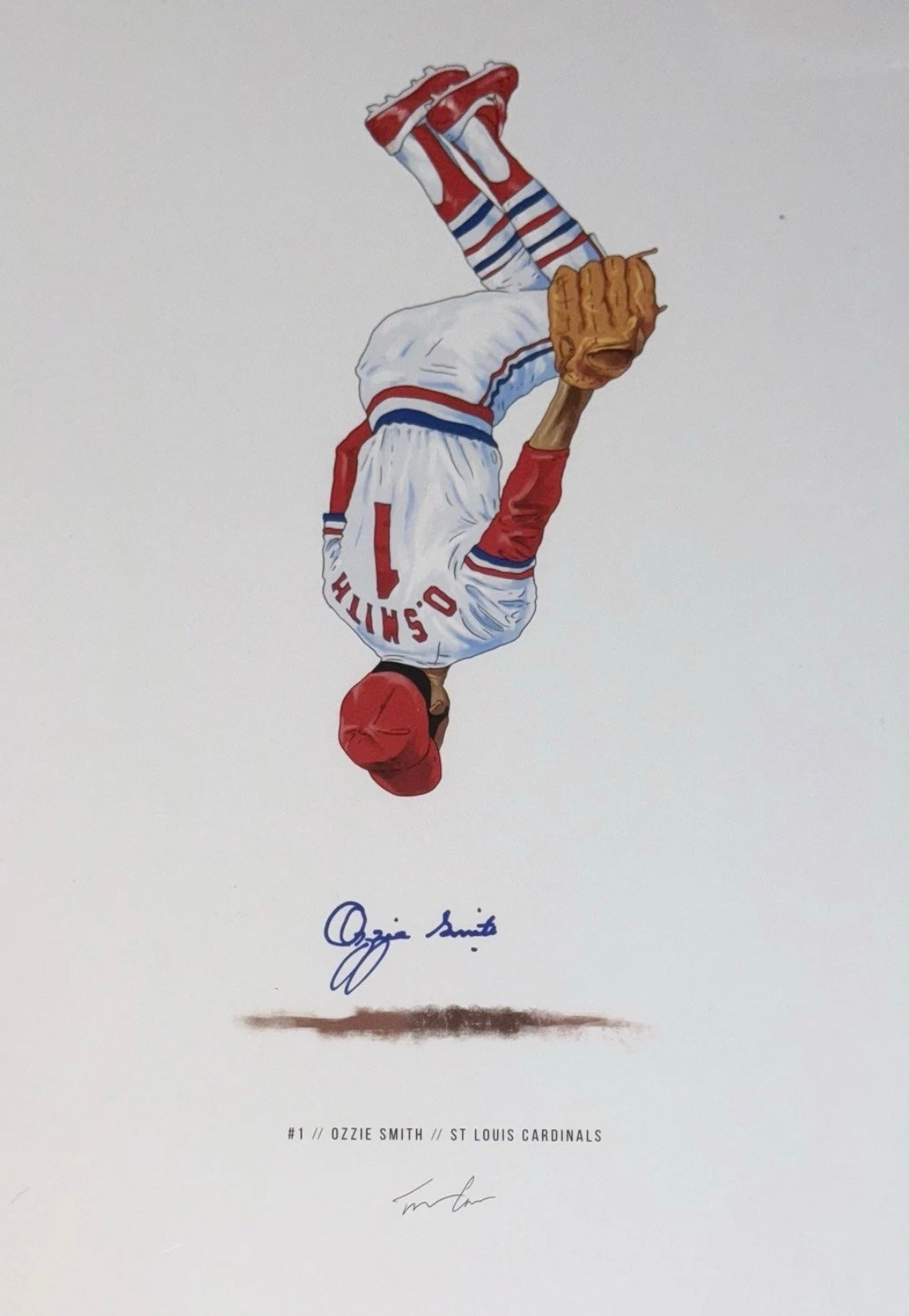 Smith, Ozzie - Autographed St. Louis Cardinals Print