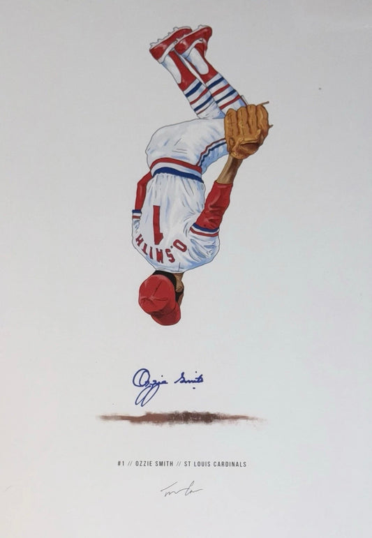 Smith, Ozzie - Autographed St. Louis Cardinals Print