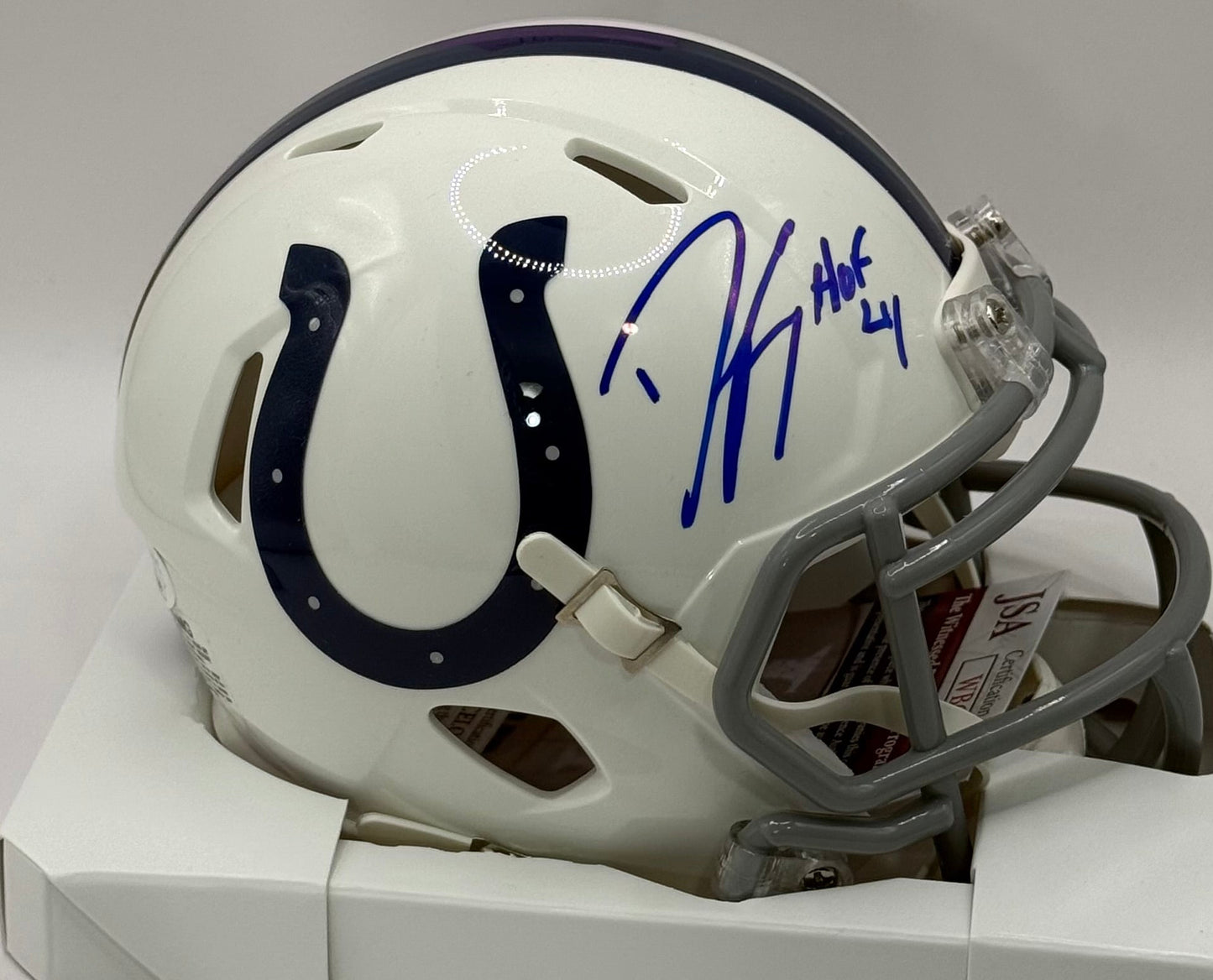 Freeney, Dwight Autographed Indianapolis Colts Speed Mini Helmet inscribed “HOF 24”