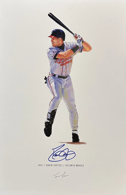 Justice, David - Autographed Atlanta Braves Print