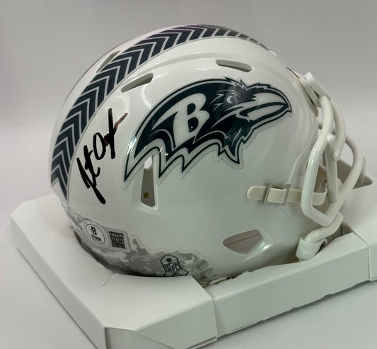 Ogden, Jon Autographed Baltimore Ravens Salute to Service Mini Helmet