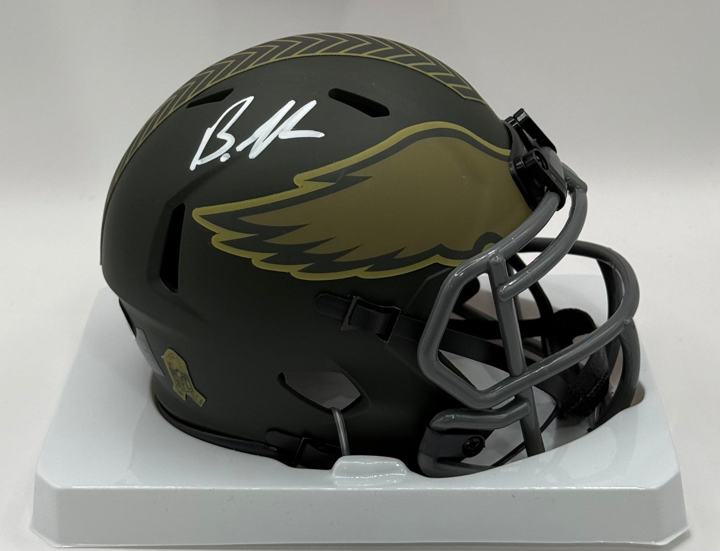 Graham, Brandon Autographed Philadelphia Eagles Salute to Service Mini Helmet